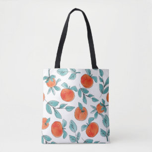 Bolsa Tote Ilustração desenhada pela fruta das laranjas mod