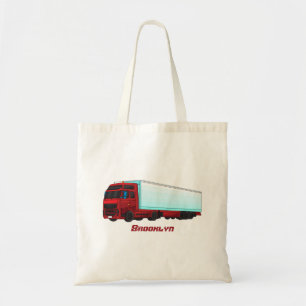 Bolsa Tote Ilustração do caminhão do trailer vermelho