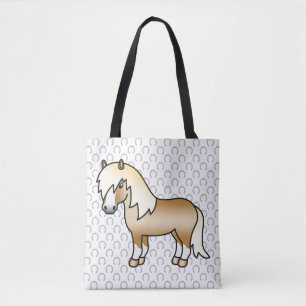 Bolsa Tote Ilustração do Cartoon Palomino Shetland Pony Cute