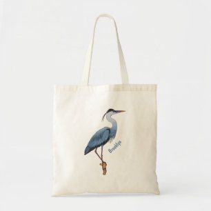 Bolsa Tote ilustração do desenho animado azul-excelente