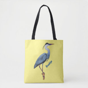 Bolsa Tote ilustração do desenho animado azul-excelente