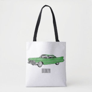 Bolsa Tote Ilustração do desenho animado Classic car 1959