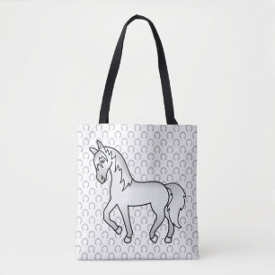 Bolsa Tote Ilustração do desenho animado de cavalos de Trote