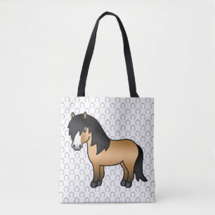 Bolsa Tote Ilustração do desenho animado de Pônea Shetland Bu