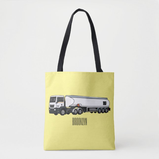Bolsa Tote Ilustração do desenho animado do transporte de cam (Frente)