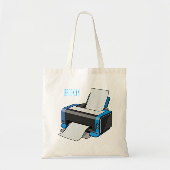 Bolsa Tote Ilustração do desenho da impressora (Frente)