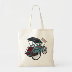 Bolsa Tote Ilustração do desenho do rickshaw Ciclo
