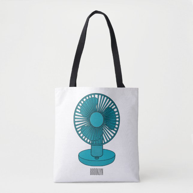 Bolsa Tote Ilustração do desenho do ventilador (Frente)