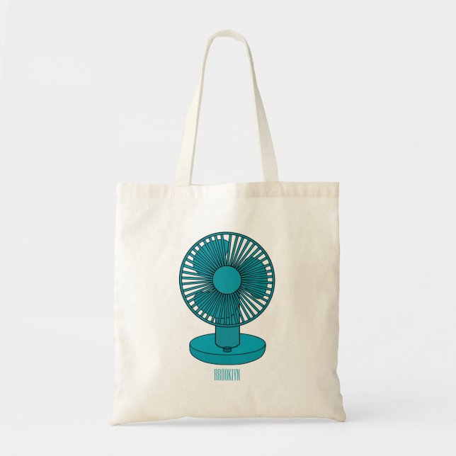 Bolsa Tote Ilustração do desenho do ventilador (Frente)