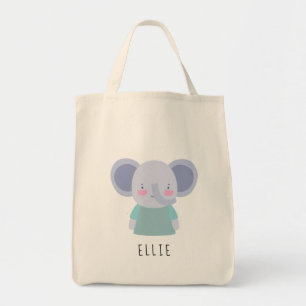 Bolsa Tote Ilustração do Elefante Cute - Saco de Tote Perso