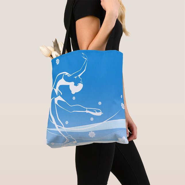Bolsa Tote Ilustração do Esporte de Patinação de Gelo da Mulh (Criador carregado)