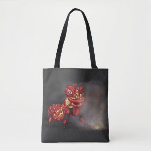 Bolsa Tote Ilustração do Firecracker de Dançarinos do Leã