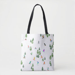 Bolsa Tote Ilustração do Freeride Snowboarder Snowboard