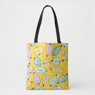 Bolsa Tote Ilustração do padrão de impressão de fruta de de d