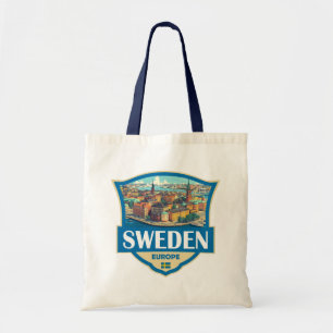 Bolsa Tote Ilustração do Símbolo Retro da Suécia