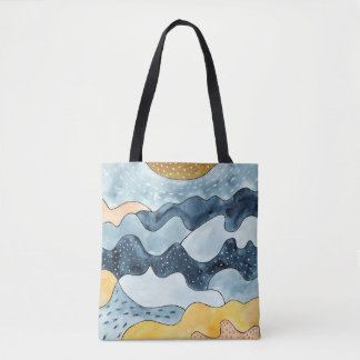 Bolsa Tote Ilustração do Sol de Ouro Minimalista Moderno