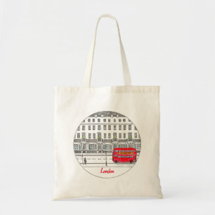 Bolsa Tote Ilustração do Viagem de ônibus vermelho de Lond