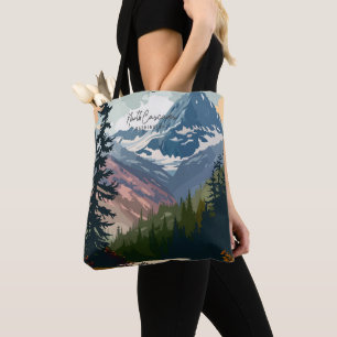 Bolsa Tote Ilustração do Vintage em Washington em Cascades do