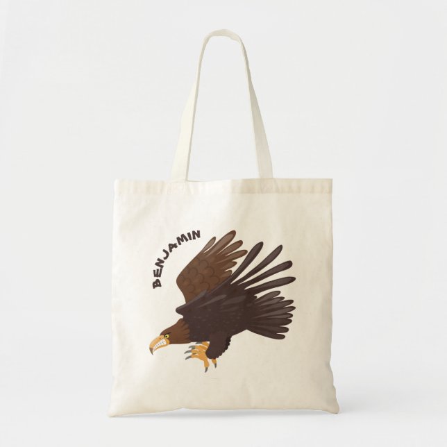 Bolsa Tote ilustração engraçada da águia-ouro (Frente)
