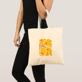 Bolsa Tote Ilustração Floral de Arte