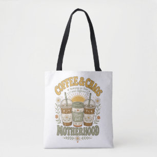 Bolsa Tote Ilustração Floral de Café de Mãe Engraçada