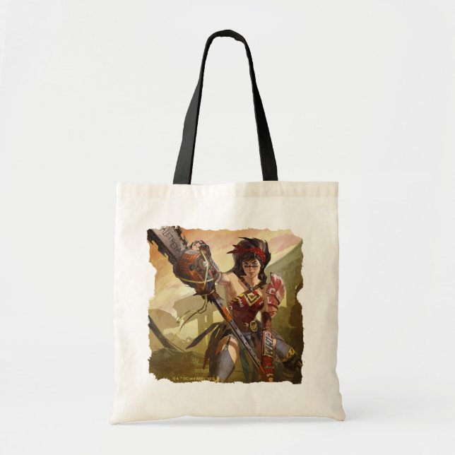 Bolsa Tote Ilustração Infinita de Mulher Maravilha Atômica de (Frente)