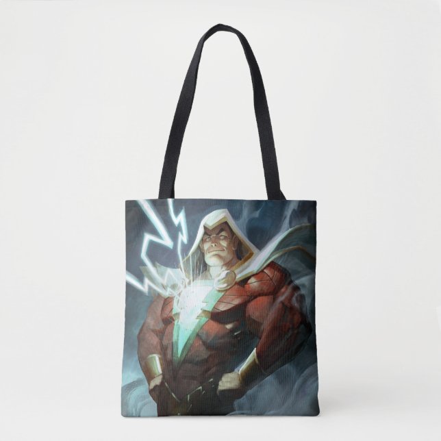 Bolsa Tote Ilustração Infinita do Shazam de Crise (Frente)