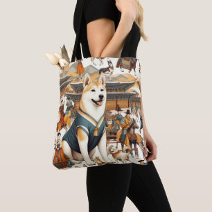 Bolsa Tote Ilustração Isolada De Cachorro Coreano Vintage