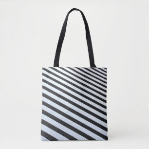 Bolsa Tote Ilustração listrada branca e preta