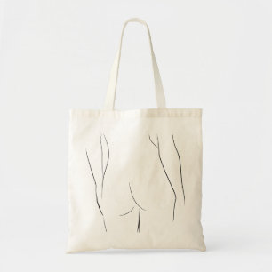 Bolsa Tote Ilustração Moderna de Corpo de Mulher de Arte de
