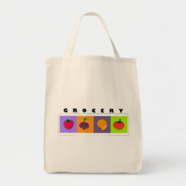 Bolsa Tote Ilustração Moderna Minimalista de Frutas e Legumes