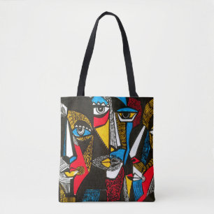 Bolsa Tote Ilustração moderna no estilo de linocut. Argumento