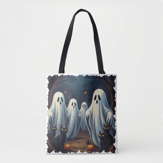 Bolsa Tote Ilustração noturna assombrada (Frente)