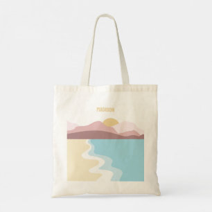 Bolsa Tote Ilustração personalizada da natureza do monograma