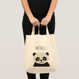 Bolsa Tote Ilustração personalizada de urso panda