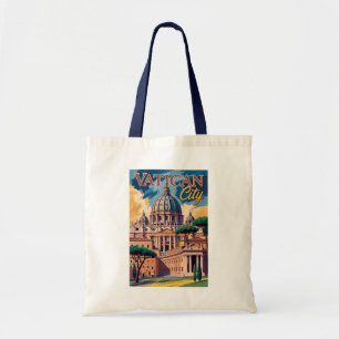 Bolsa Tote Ilustração Pintura da Cidade do Vaticano Arte de V