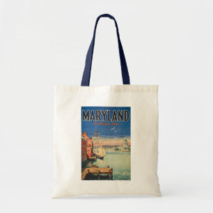 Bolsa Tote Ilustração Pintura de Viagem de Annapolis Maryland