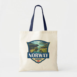 Bolsa Tote Ilustração Retro Insígnia Noruega
