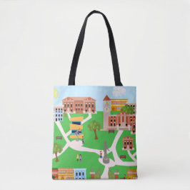 Bolsa Tote Ilustração Retroativa da Colégio do Campus Mais Le