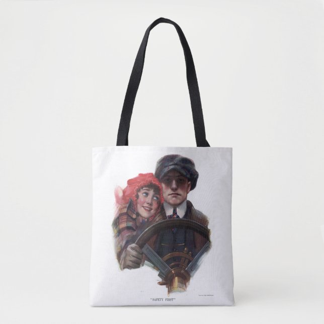 Bolsa Tote Ilustração romântica de inverno de safra clássica (Frente)
