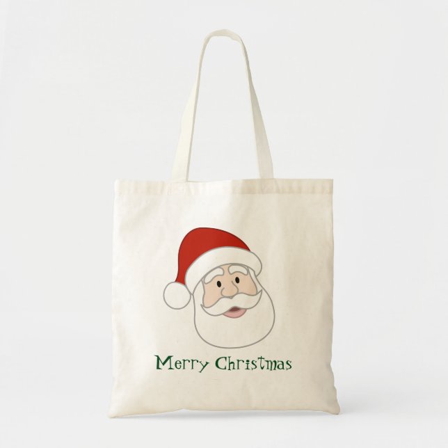 Bolsa Tote Ilustração & texto de Papai Noel (Frente)