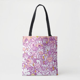 Bolsa Tote Ilustração, unicórnio e coleção de pôneis li
