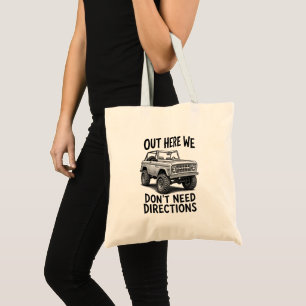 Bolsa Tote Ilustração Vintage Clássica de Bronco Off-Road
