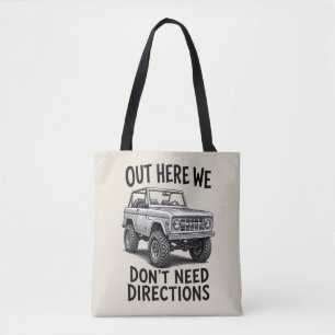Bolsa Tote Ilustração Vintage Clássica de Bronco Off-Road