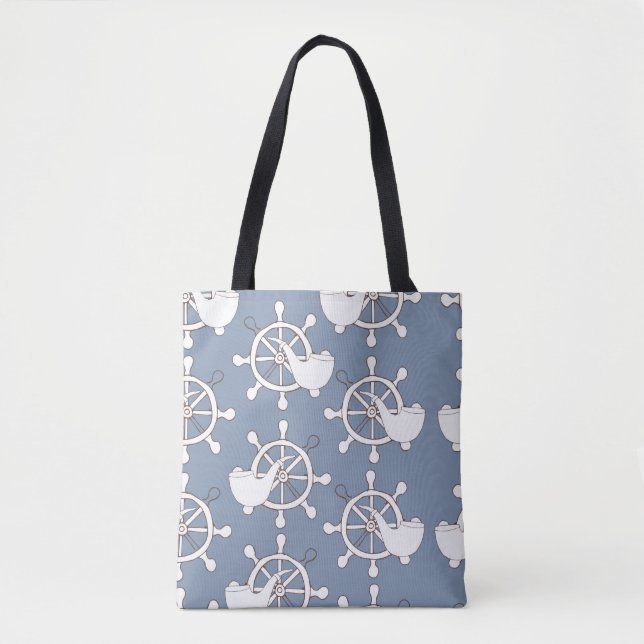 Bolsa Tote Ilustração visual, roda e tu sem costura, de padrã (Frente)