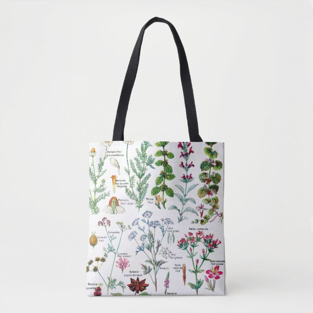 Bolsa Tote Ilustrações botânicas - plantas de Larousse (Frente)