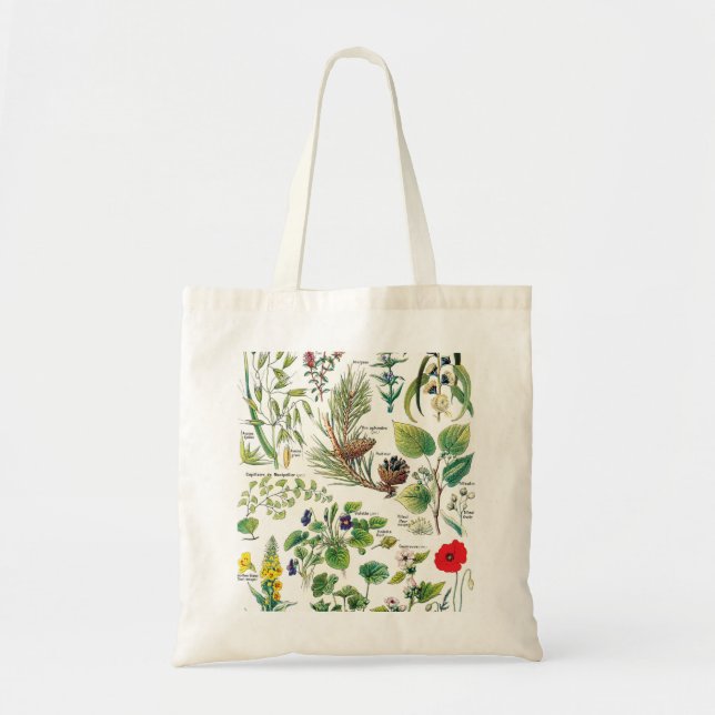 Bolsa Tote Ilustrações botânicas - plantas de Larousse (Frente)