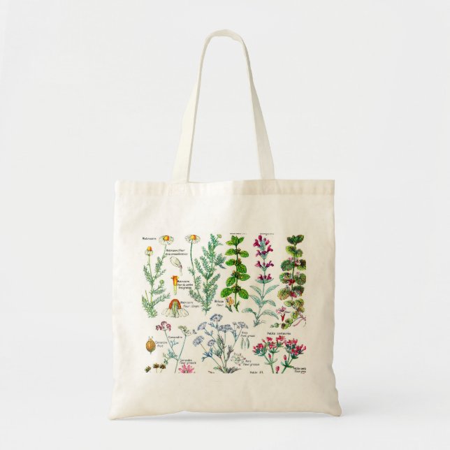 Bolsa Tote Ilustrações Botânicas - Plantas Larousse (Frente)