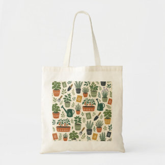 Bolsa Tote Ilustrada de Jardim Pequeno Espaço Orça