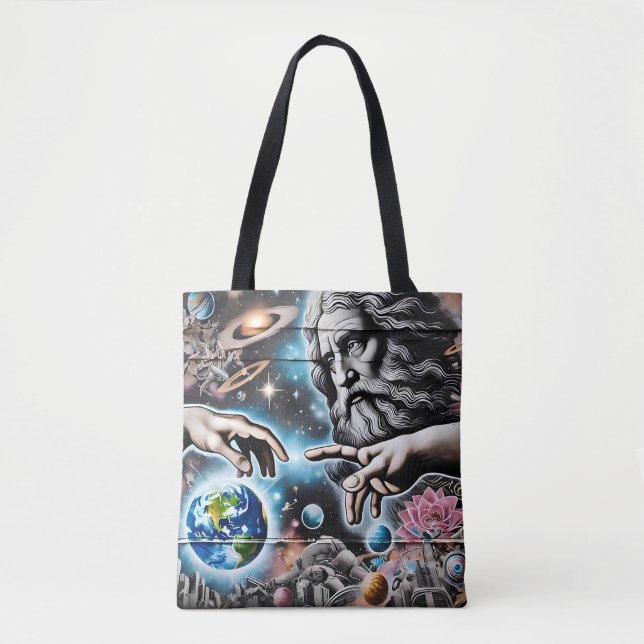 Bolsa Tote  image of god creating the universe (Frente)